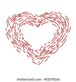  Heart vector red. Icon in sketch style. Heart vector shape. 