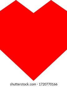 Heart Vector Red Polygonal Simple