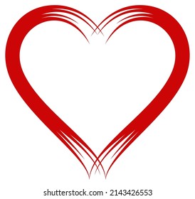 Heart vector in red. White isolated background.
Abstract Heart logo illustration. Romantic frame.