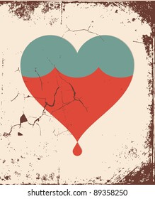 heart vector retro poster