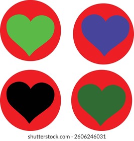heart vector, romantic heart illustration,