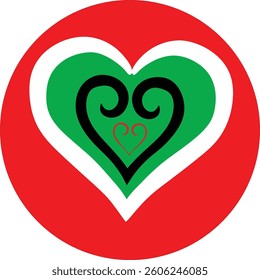 heart vector, romantic heart illustration,