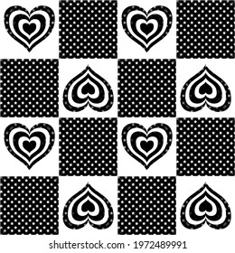 Heart vector - seamless vector background illustration pattern Heart and star pattern