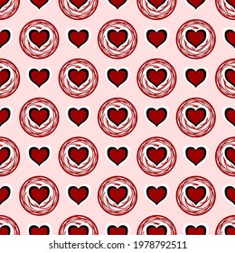 Heart vector - seamless vector background illustration pattern heart pattern
