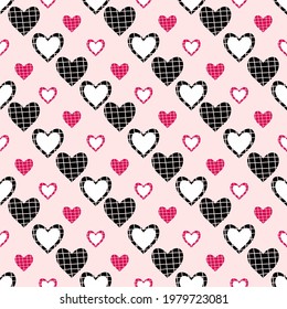Vector cardíaco - patrón de ilustración de fondo vectorial transparente patrón de corazón