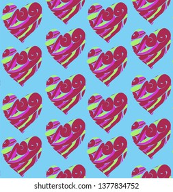 Heart vector seamless design background valentine love wrapping texture