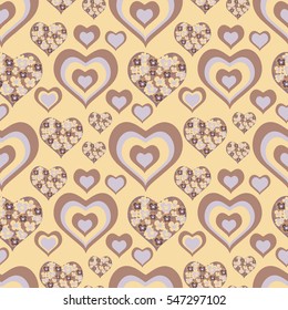 Heart vector seamless pattern. 