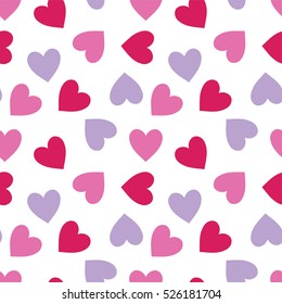 Heart Vector Seamless Pattern. Backdrop for Boys Girls Ladies textiles wrapping paper. Banner, Greeting Card, Valentines cards, Postcard, Packaging, Textile Print