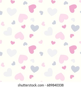 Heart Vector Seamless Pattern. Backdrop for Boys Girls Ladies textiles wrapping paper. Banner, Greeting Card, Valentines cards, Postcard, Packaging, Textile Print