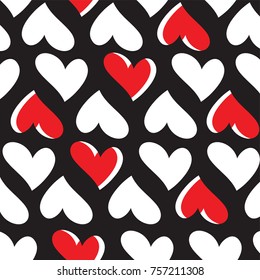 Heart Vector Seamless Pattern. Backdrop for Boys Girls Ladies textiles wrapping paper. Banner, Greeting Card, Valentines cards, Postcard, Packaging, Textile Print