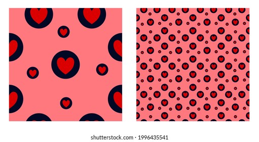 heart vector seamless pattern. Modern stylish abstract texture. perfect for wrappers, wallpapers, postcards, greeting cards, wedding invitations, romantic events.