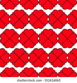 Heart vector seamless pattern on white background, illustration graphic for Valentine's Day, mothers day, wedding invitation card. love concept wallpaper/texture.