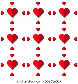 Heart vector seamless pattern on white background, illustration graphic for Valentine's Day, mothers day, wedding invitation card. love concept wallpaper/texture.