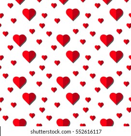 Heart vector seamless pattern on white background, illustration graphic for Valentine's Day, mothers day, wedding invitation card. love concept wallpaper/texture.