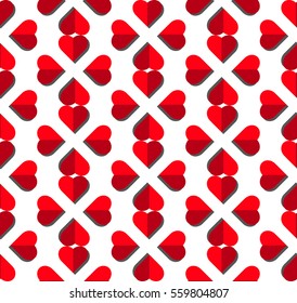 Heart vector seamless pattern on white background, illustration graphic for Valentine's Day, mothers day, wedding invitation card. love concept wallpaper/texture.