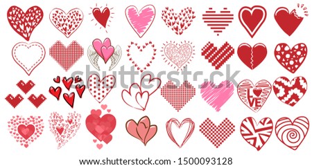 heart vector set graphic clipart 