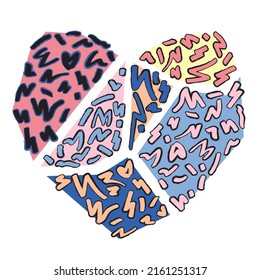 Papel de fiesta con amor al corazón. ilustraciones de diseño vectorial de tarjetas o equipos gráficos de niñas. 
