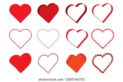 Heart vector set for Valentine Day