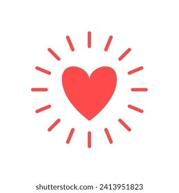Elemento clipart de forma vector de corazón. Ilustración romántica del Día de San Valentín