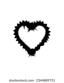 Heart Vector Silhouette, Black Heart Icon, Heart Shape Resource