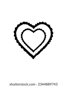 Silueta vectorial cardíaco, icono del corazón negro, recurso de forma cardíaca