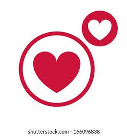 Heart vector simple single color icon isolated on white background, includes invert version for you to choose.