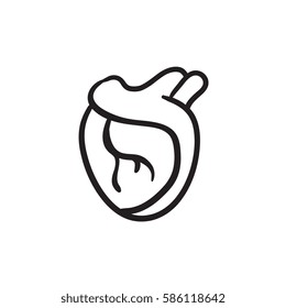 Heart vector sketch icon isolated on background. Hand drawn Heart icon. Heart sketch icon for infographic, website or app.