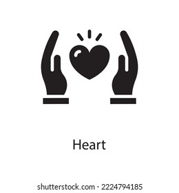 Heart  Vector Solid Icon Design illustration. Love Symbol on White background EPS 10 File