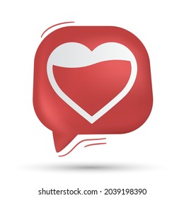 Heart vector in speech bubble - Modern design