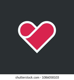Heart vector symbol. Abstract line medical health logo icon design. Cardiology Medical Health care Logotype concept icon. Dating Logo Icon. Vector template.
