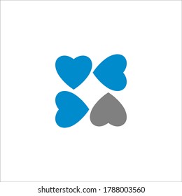 Heart vector symbol. Abstract line medical health logo icon design.