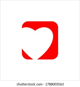 Heart vector symbol. Abstract line medical health logo icon design.