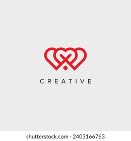 Heart vector symbol logo icon design template elements.