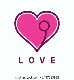 Heart vector symbol. Love logo template
