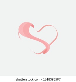 Heart  vector symbol. S letter logo