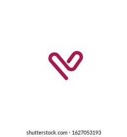 Heart vector symbol. Valentines day  logotype. Abstract line medical health logo icon design illustration graphic.