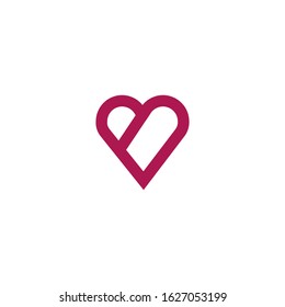 Heart vector symbol. Valentines day  logotype. Abstract line medical health logo icon design illustration graphic.