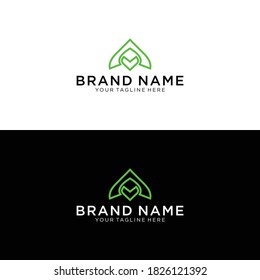 Heart vector symbol. Valentines day ribbon logotype. Abstract line medical health logo icon design.