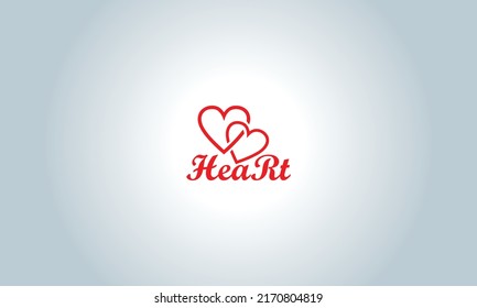 Heart vector symbol. Valentines day ribbon logotype. Abstract line medical health logo icon design.