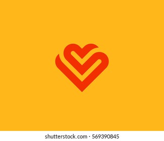 Herzvektorsymbol. Valentinstag Bandlogotype. Abstrakte Linie medizinisches Gesundheitslogo Symbol Design.