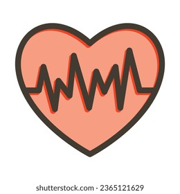 Heart Vector Thick Line Filled Colors Icon For Personal And Commercial Use.
