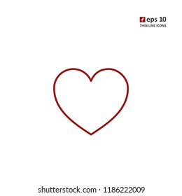 Heart - vector thin line icon on white background. Symbol for web, infographics, print design and mobile UX/UI kit. Vector illustration, EPS10.