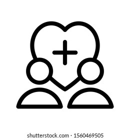 heart vector thin line icon 