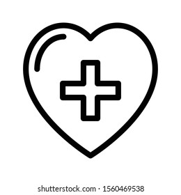 heart vector thin line icon 