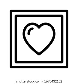 icono de línea delgada del vector del corazón 