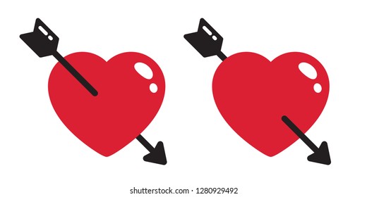 Heart vector valentine arrow icon logo character illustration symbol cartoon doodle