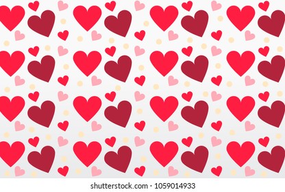 Heart Vectors Pink and White Background