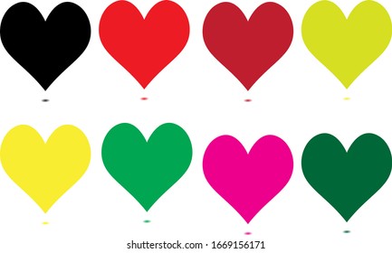 heart vectors of various colors