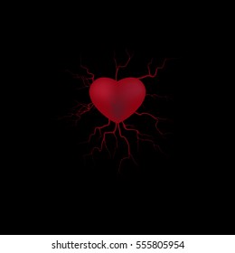 Heart Veins On Black Background Vector Stock Vector (Royalty Free