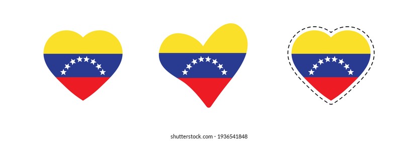 heart Venezuela  flag. Simple vector Venezuela  flag